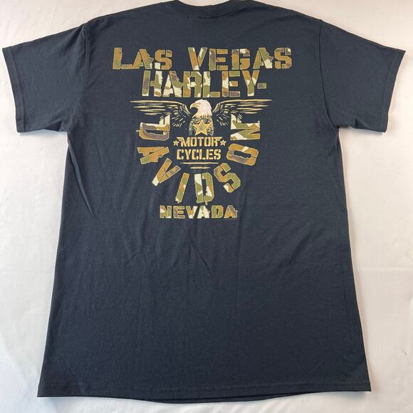 Harley Davidson Las Vegas Nevada men’s t-shirt size Medium Black & Camo 2023 - Picture 2 of 6